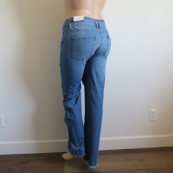 MAURICES Jeans Distressed WIDE Leg Raw Hem Blue Denim Plus Size 20W NWT - Picture 2 of 4